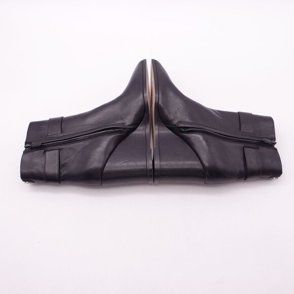 NEW SAM EDELMAN Weslie Buckle Wedge Bootie In Black Size 6.5 Pointed Toe - Picture 4 of 8